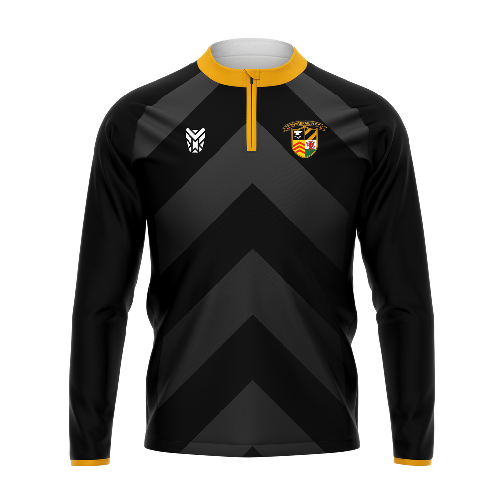 Tonyrefail RFC Black 1/4 Zip ADULTS
