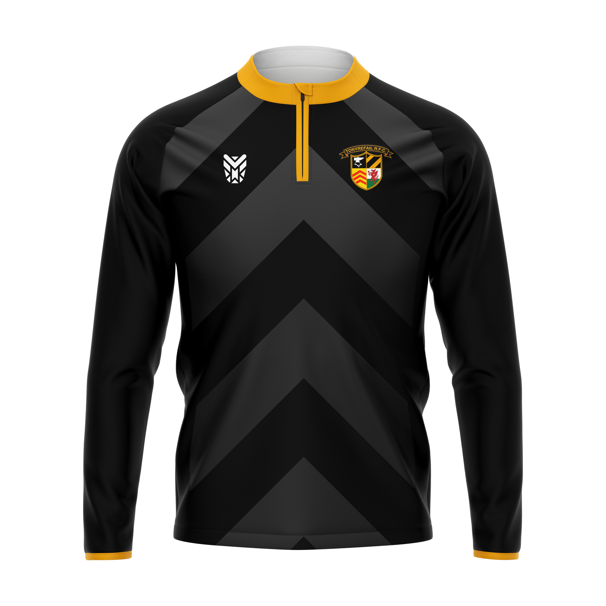Tonyrefail RFC Black 1/4 Zip JUNIOR