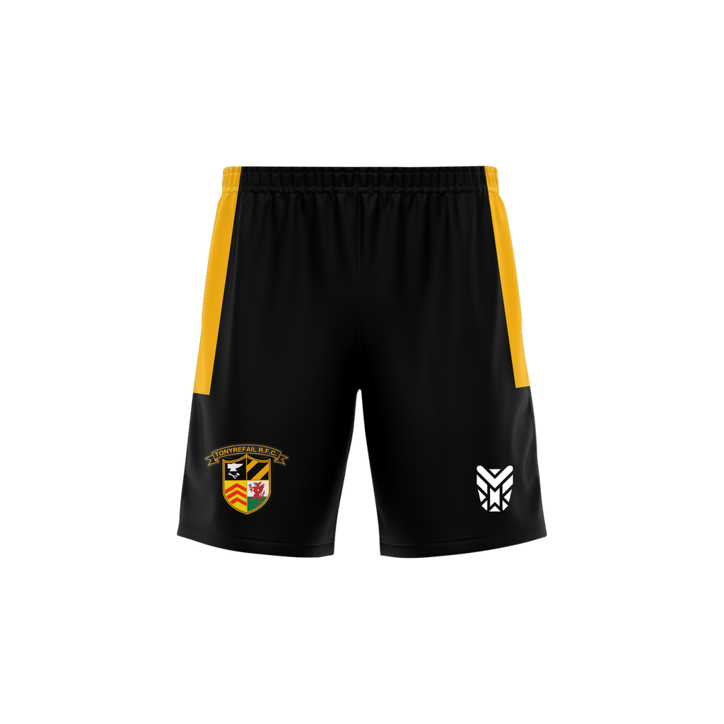 Tonyrefail RFC Black Gym Shorts ADULTS