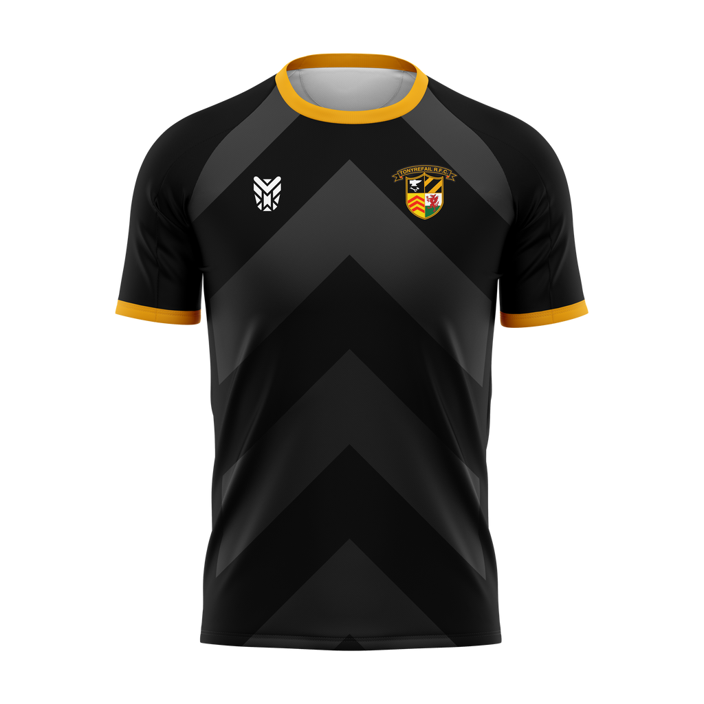 Tonyrefail RFC Black Warm Up T-Shirt JUNIOR