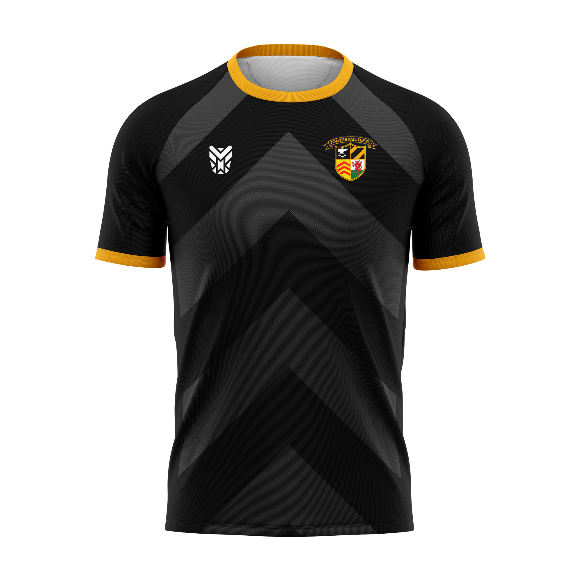 Tonyrefail RFC Black Warm Up T-Shirt JUNIOR