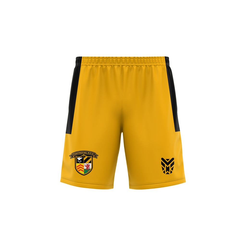 Tonyrefail RFC Yellow Gym Shorts JUNIOR